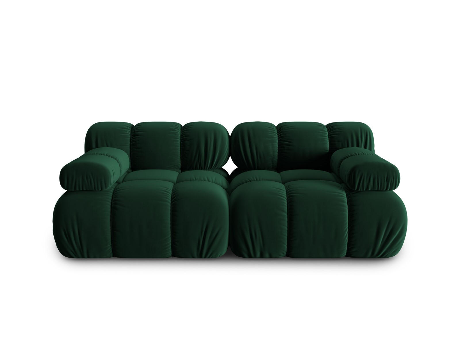 MODULARES-SOFA Bellis aus Samt flaschengrün 2 Sitzplätze - Grün, Textil (94/63/188cm) - Micadoni