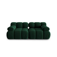 MODULARES-SOFA Bellis aus Samt flaschengrün 2 Sitzplätze - Grün, Textil (94/63/188cm) - Micadoni