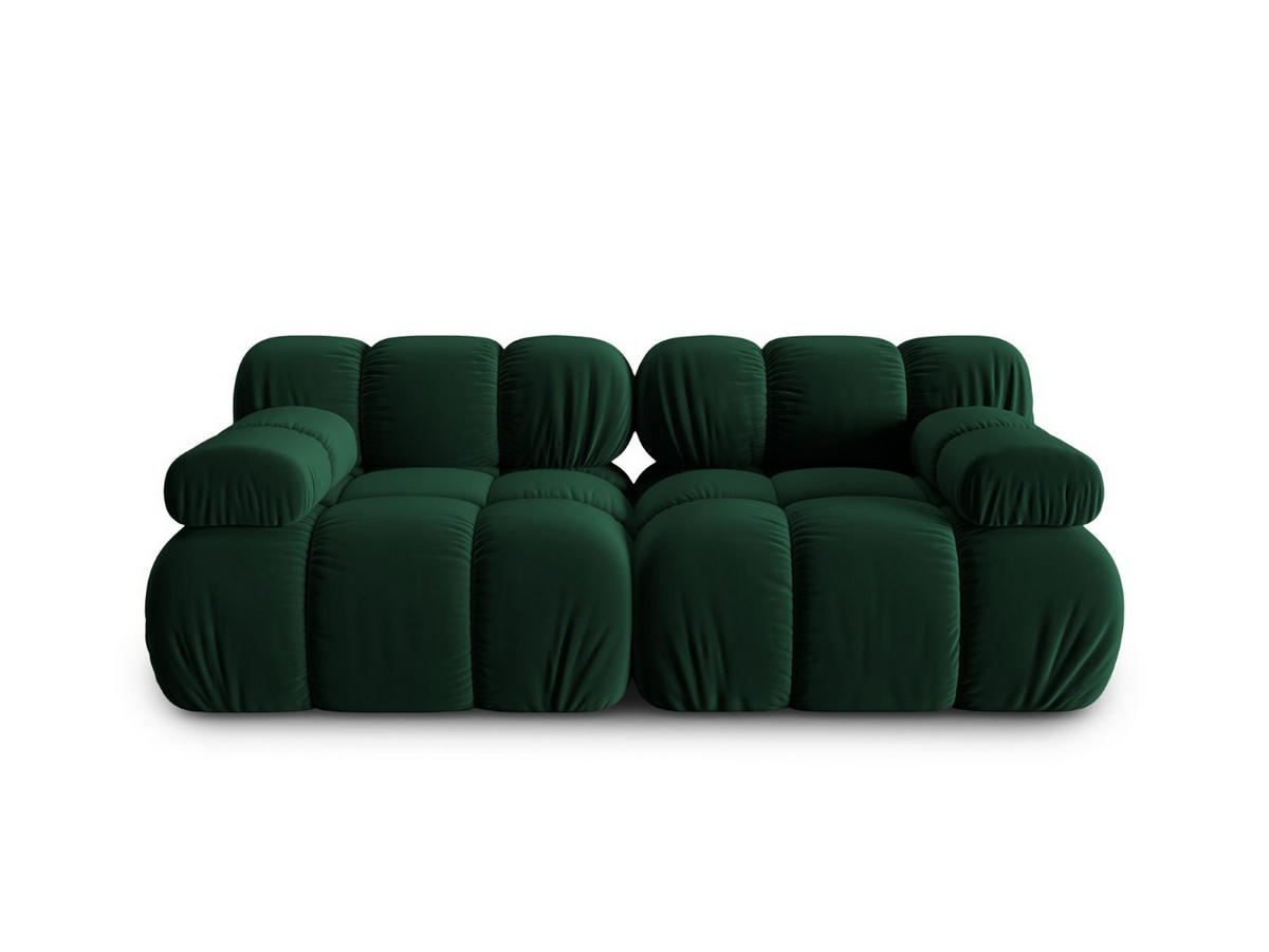 MODULARES-SOFA Bellis aus Samt flaschengrün 2 Sitzplätze - Grün, Textil (94/63/188cm) - Micadoni