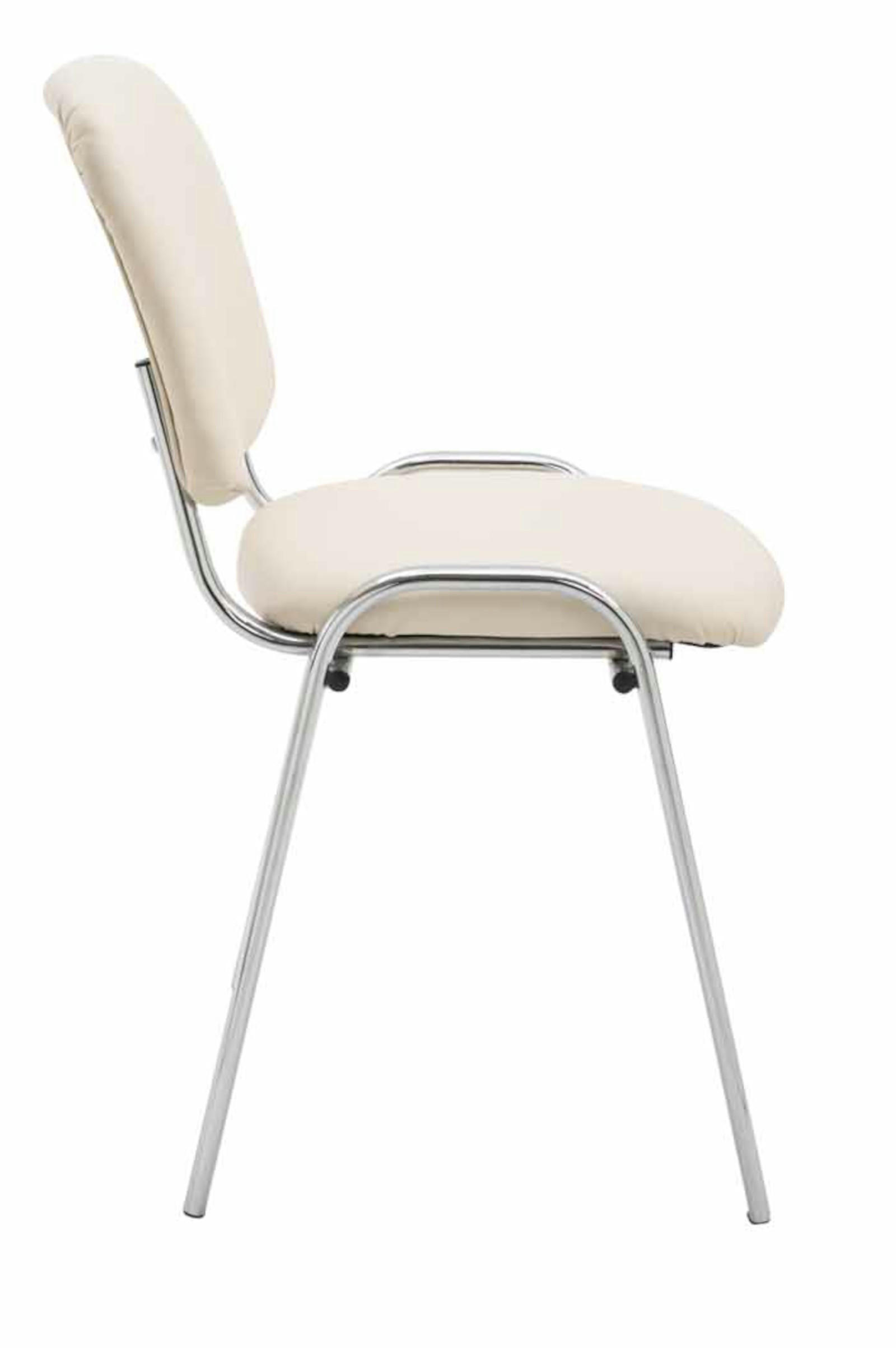BESUCHERSTUHL 4er Set Lederlook creme - Creme, Textil/Metall (54/79/48cm) - CLP
