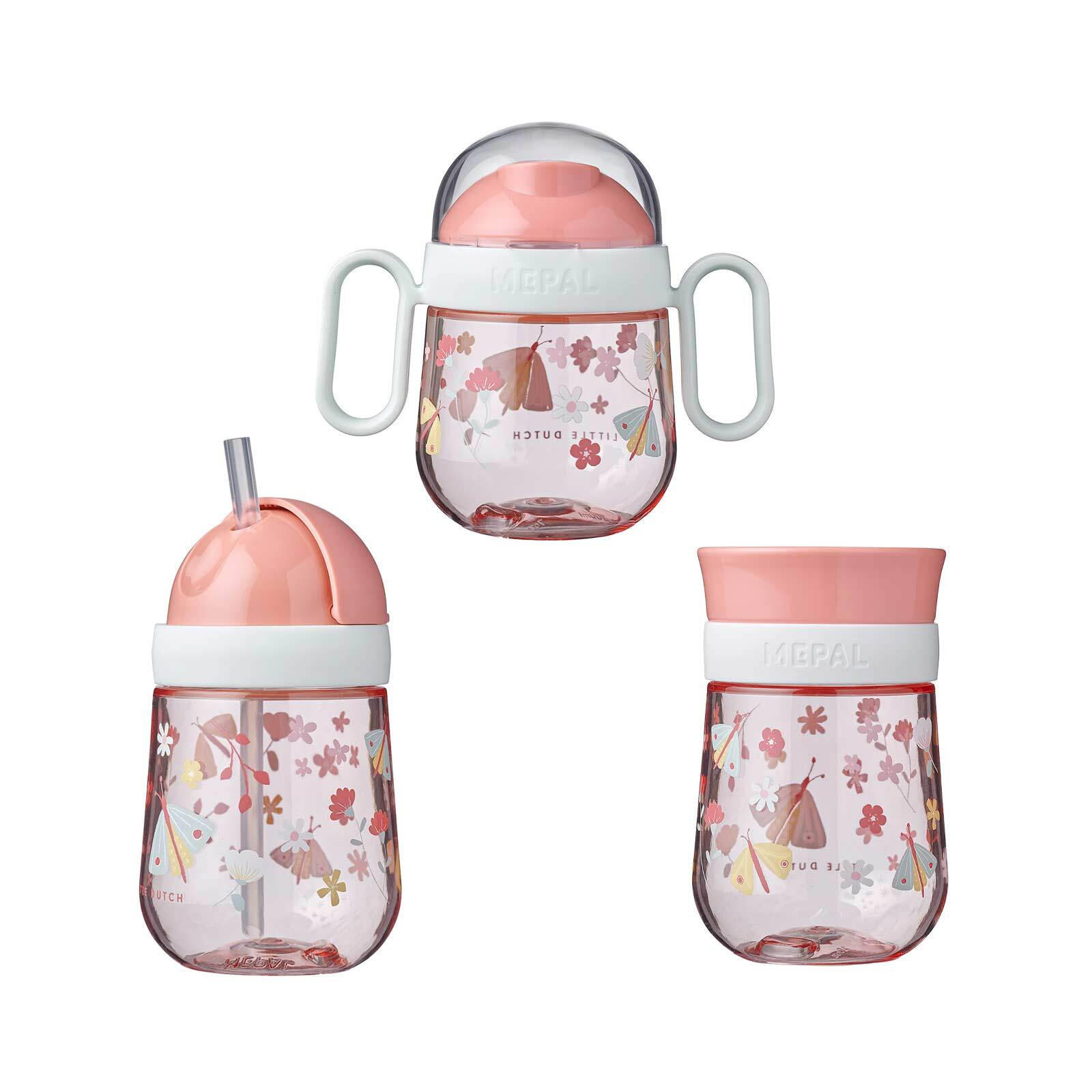 TRINKLERNBECHER Mio Flowers & Butterflies 3er Set - Hellrosa, Kunststoff (0.001L) - Mepal