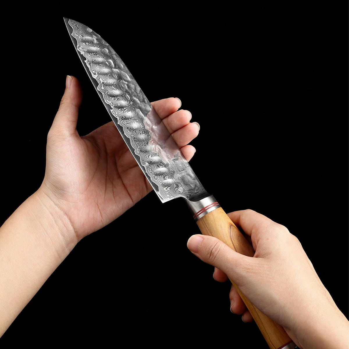 3ER MESSER-SET 9–21 cm - Braun, Holz/Metall - Zayiko