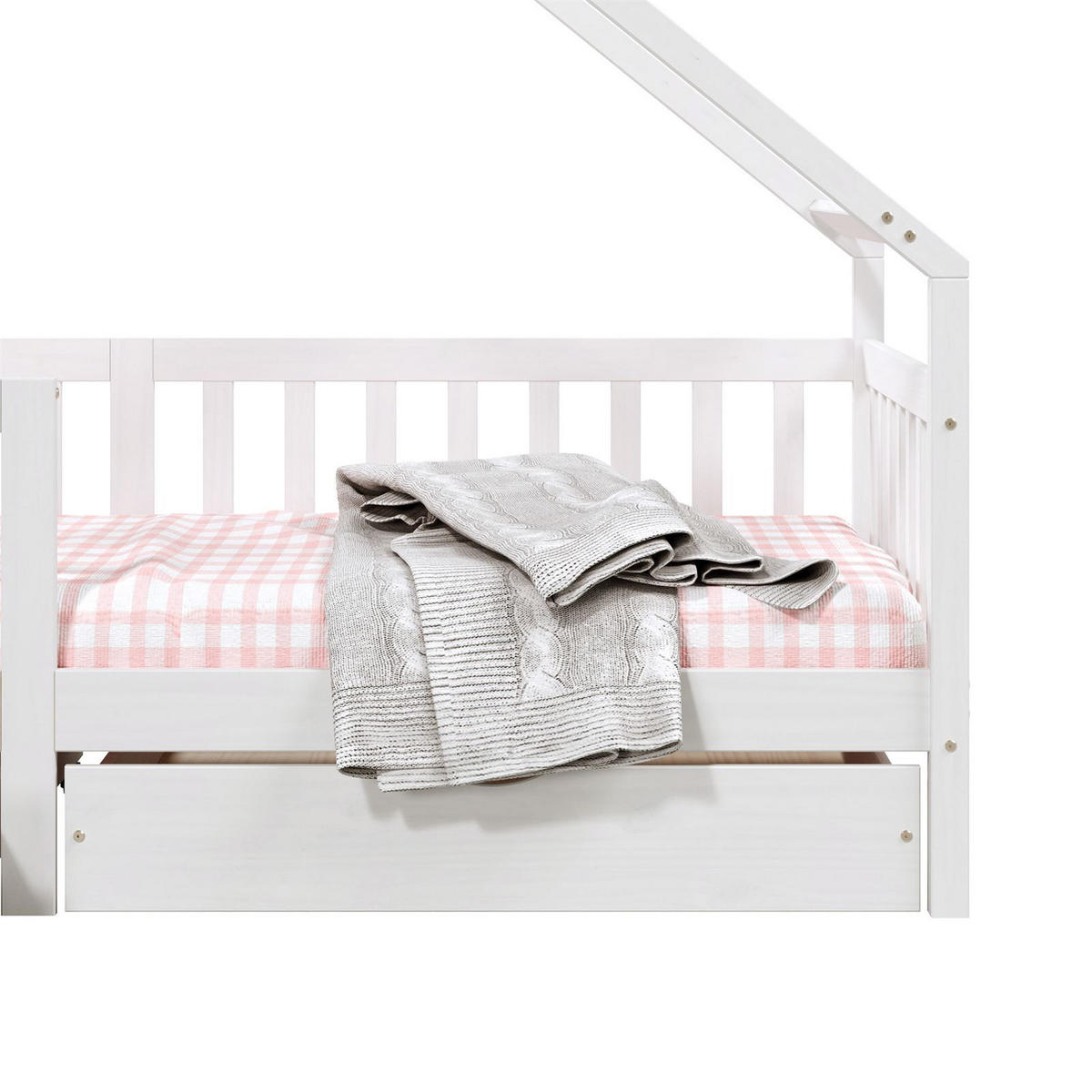 HAUSBETT ALVA 90X200 CM - Weiß, Holz (96/168/206cm) - IDIMEX