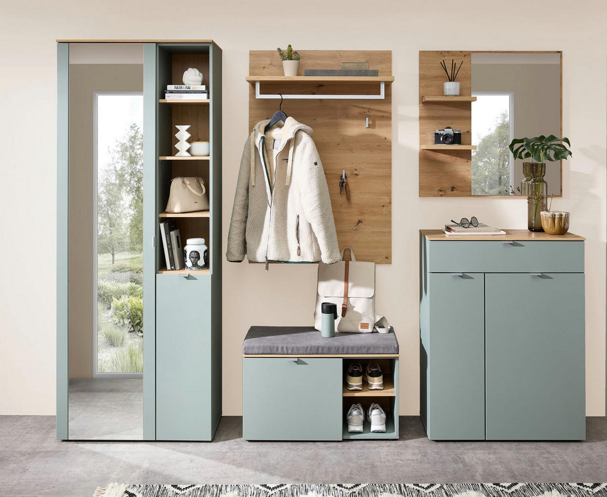 GARDEROBE 264/202/38 cm - Salbeigrün, Holz (264/202/38cm) - moebel dich auf