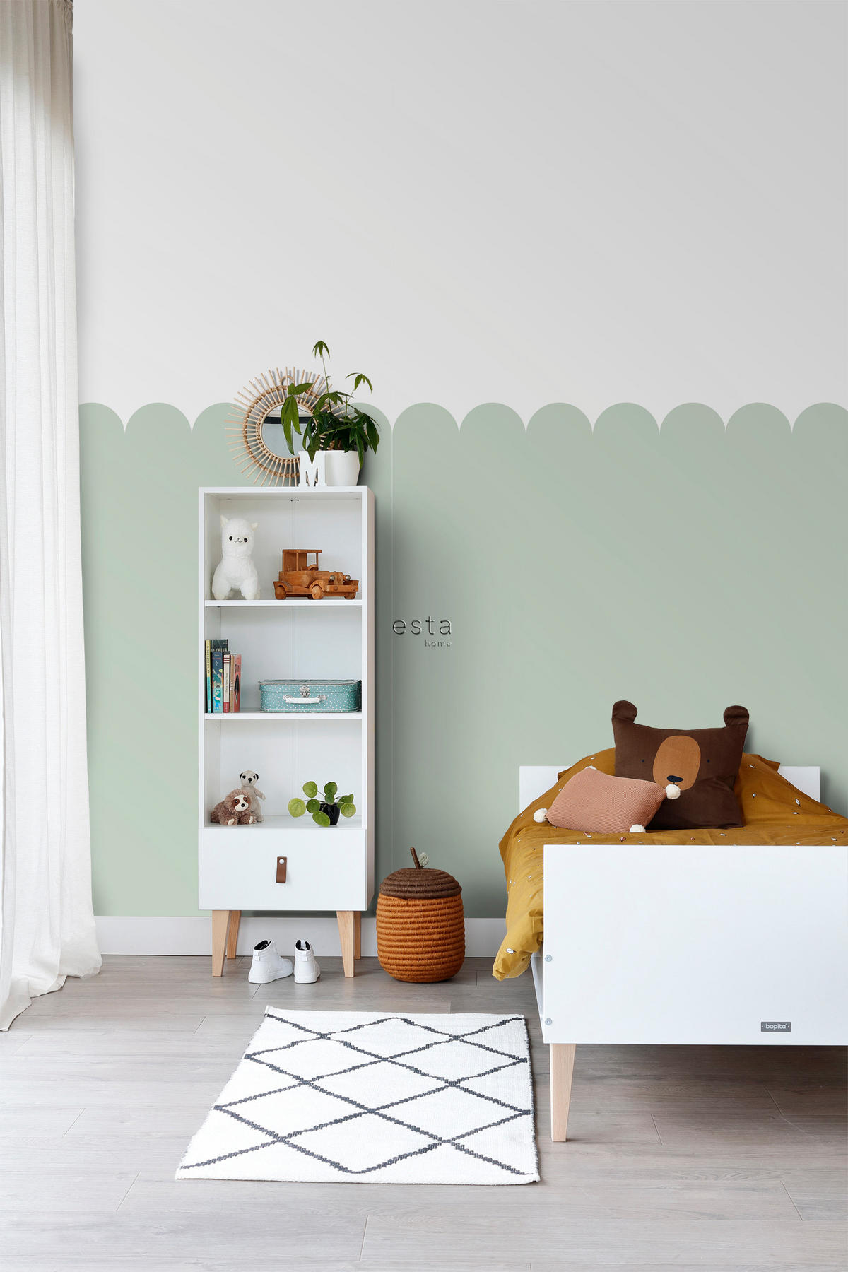 FOTOTAPETE halbhohe Wandverkleidung 100 x 279 cm - Grün, Papier (100/279cm) - ESTAhome