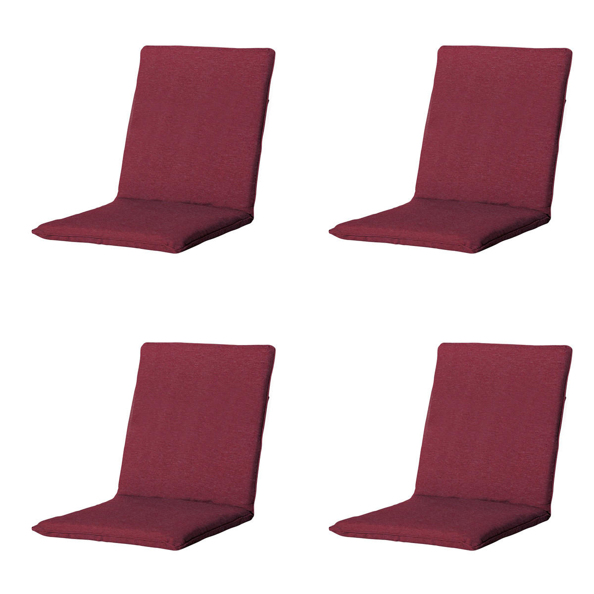 GARTENSTUHLKISSEN Panama 97/49 cm 4er-Set - Dunkelrot, Textil (49/6/97cm) - Madison