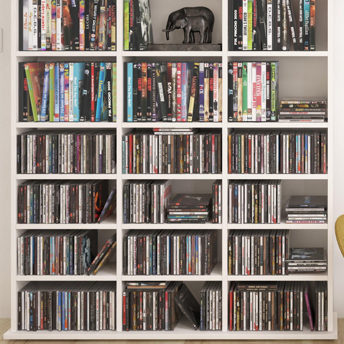 CD-REGAL Jukebox Weiß 105.4 x 136 cm - Weiß, Holzwerkstoff (105.4/136/19cm) - Vicco