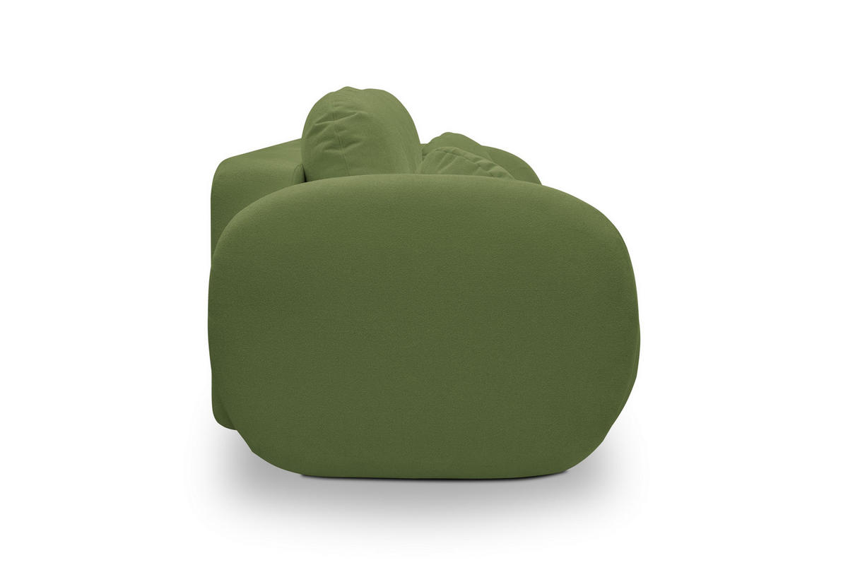 BETTSOFA AMICO Grün Bucle-Stoff mit Schlaffunktion - Grün, Holz (238/86.5/101cm) - MASSENO