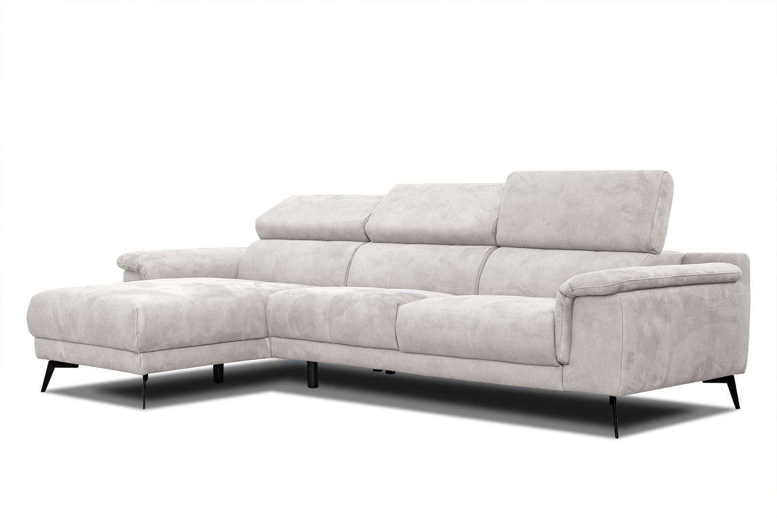 ECKSOFA FIERO 4-Sitzer, ecru - Ecru/Schwarz, Holzwerkstoff/Textil (158/269cm) - Courtois Laville
