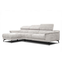 ECKSOFA FIERO 4-Sitzer, ecru - Ecru/Schwarz, Holzwerkstoff/Textil (158/269cm) - Courtois Laville
