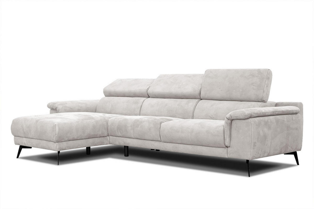 ECKSOFA FIERO 4-Sitzer, ecru - Ecru/Schwarz, Holzwerkstoff/Textil (158/269cm) - Courtois Laville