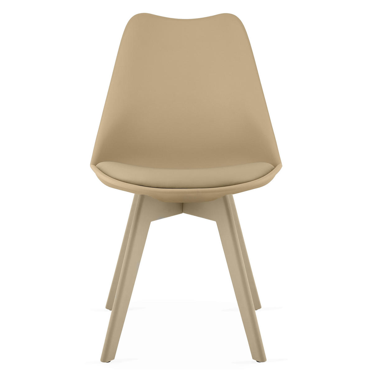 ESSZIMMERSTUHL RIKX dunkelbeiger Sitz, beige Beine - Beige, Leder (49/82/43cm) - Valora
