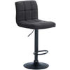 BARHOCKER MADRID Dunkelgrau Stoff Schwarz - Dunkelgrau, Textil/Metall (46/94/47cm) - DELUKE
