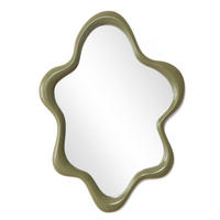 SPIEGEL Grün in Blumenform 70.5×50 cm - Grün, Glas/Holz (50/3.5/70.5cm)