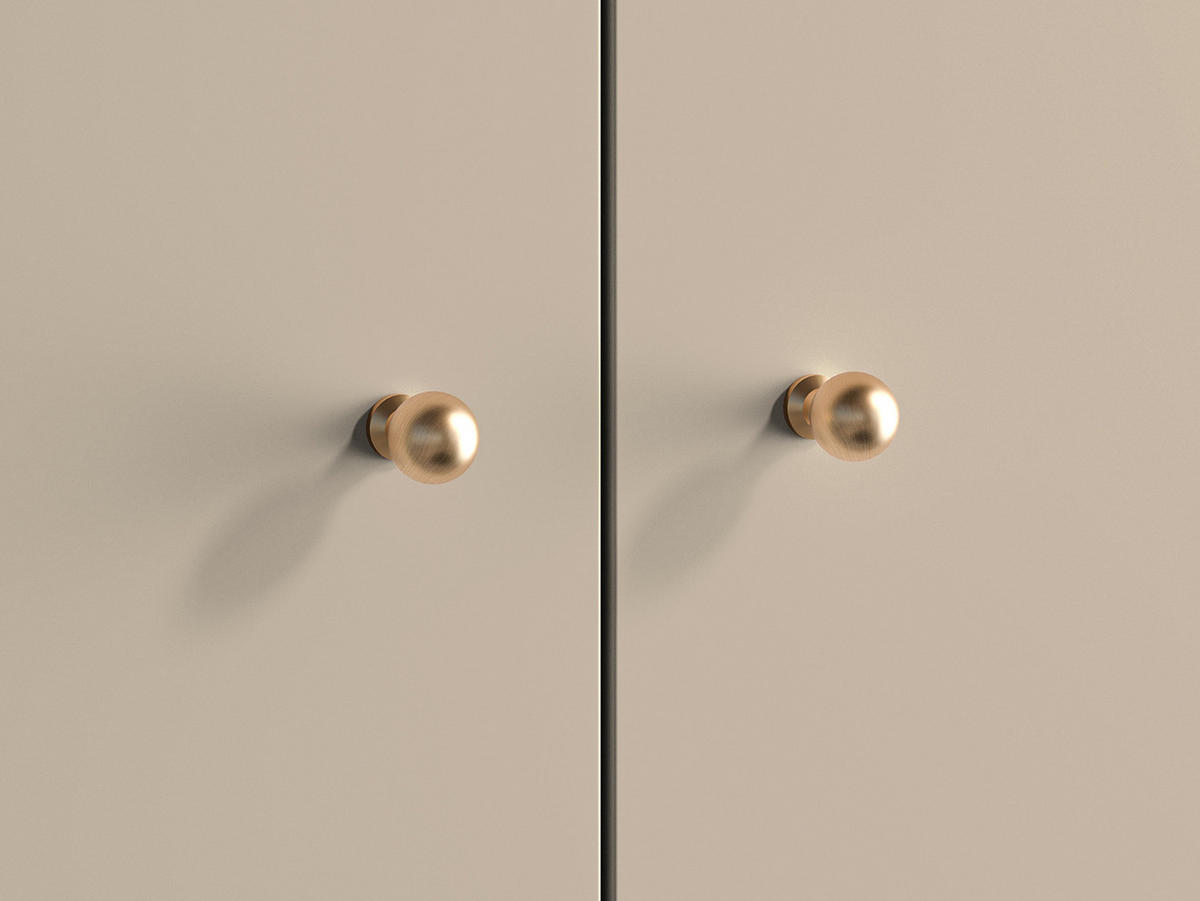 KLEIDERSCHRANK Sophie kaschmir matt 92 / 53 / 190cm - Kaschmir/Beige, Holz/Holzwerkstoff (92/190/53cm) - Feldmann-Wohnen