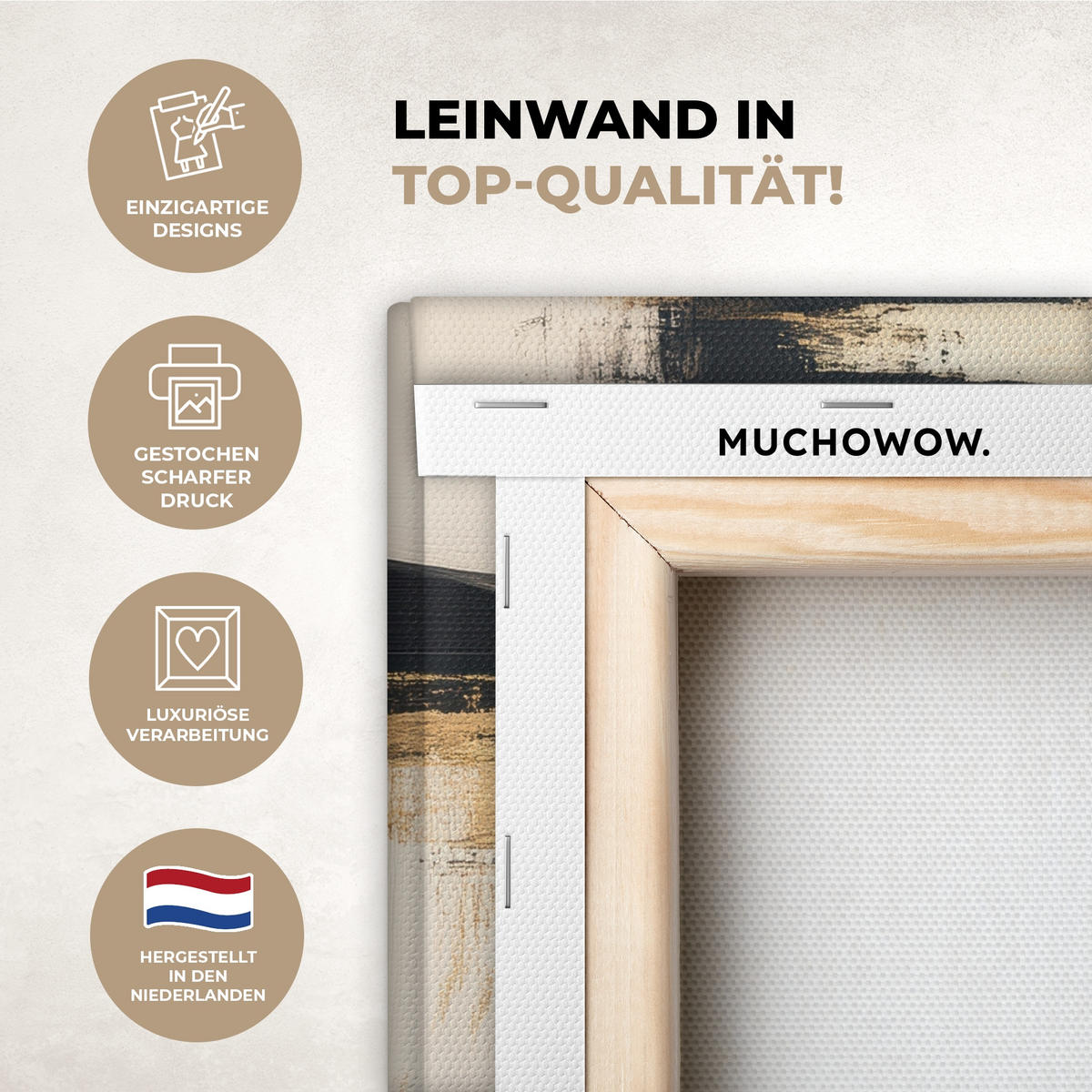 LEINWANDBILD Frau - Hut - Farbe 20x20 cm - Goldfarben, Textil (20/20cm) - MuchoWow