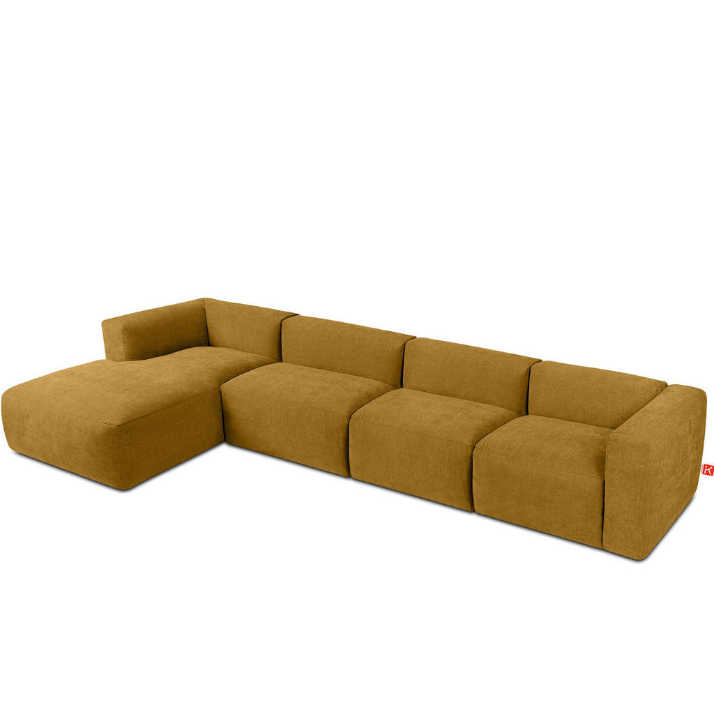 Thumbnail - Konsimo® Eckmodulsofa-Links, Gelb, Textil, Eckteil,Freiform, 377x180 cm, Wohnzimmer, Sofas & Couches, Wohnlandschaften, ...