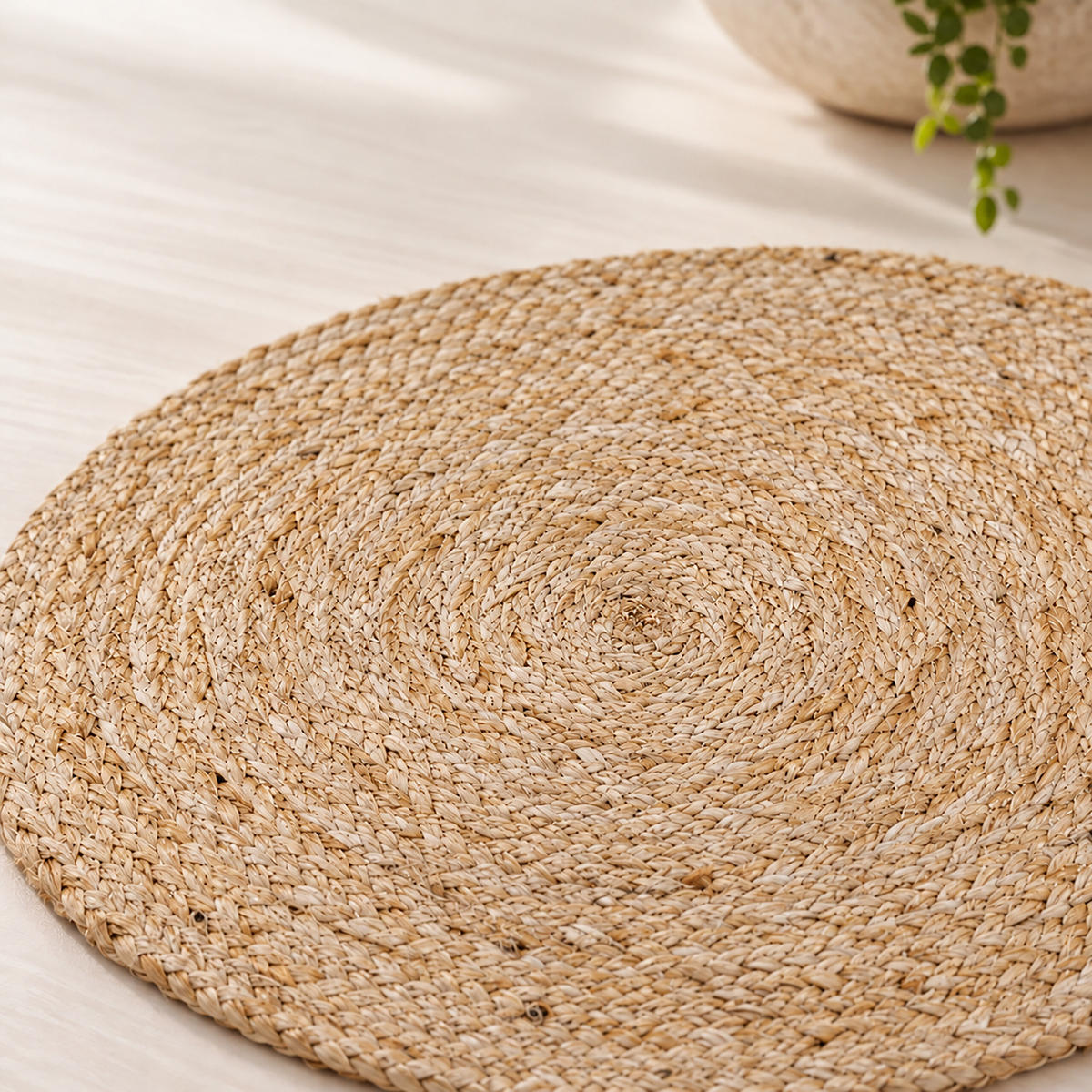 TEPIH prirodna okrugli juta ručno tkan 60 cm - svijetlo bež, tekstil (60/60cm) - Relaxdays