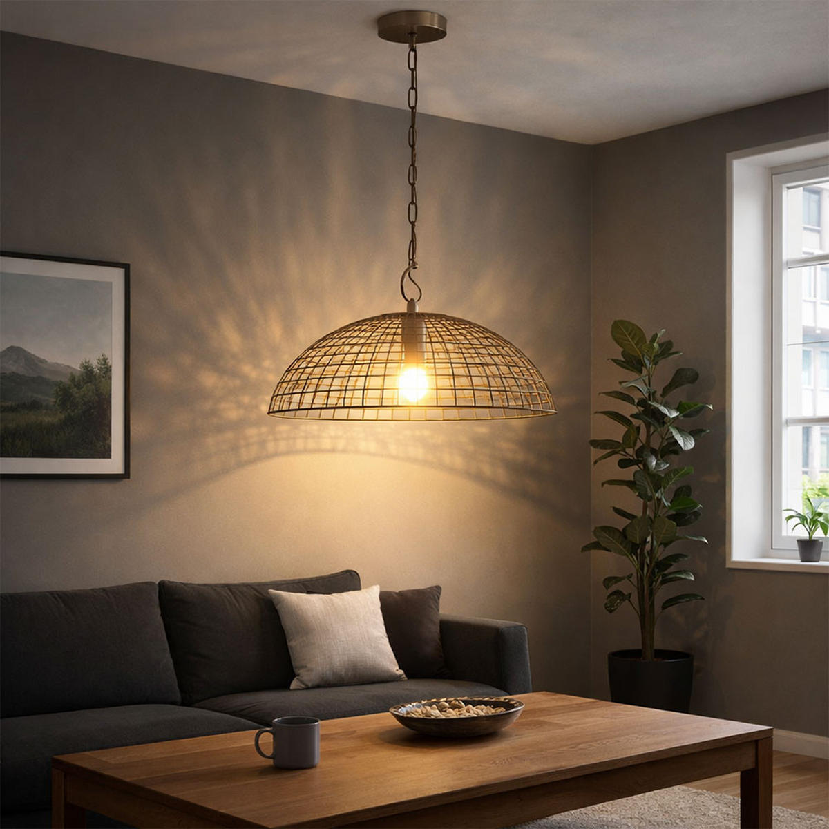 LED HÄNGELEUCHTE Delano Metall Silber - Silberfarben, Metall (40/40/85cm)