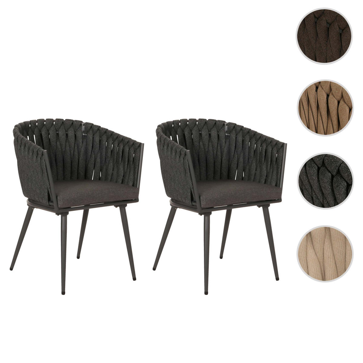 ESSZIMMERSTUHL Anthrazit, Grau 2er-Set - Anthrazit/Grau, Textil (61/82/57cm) - MCW