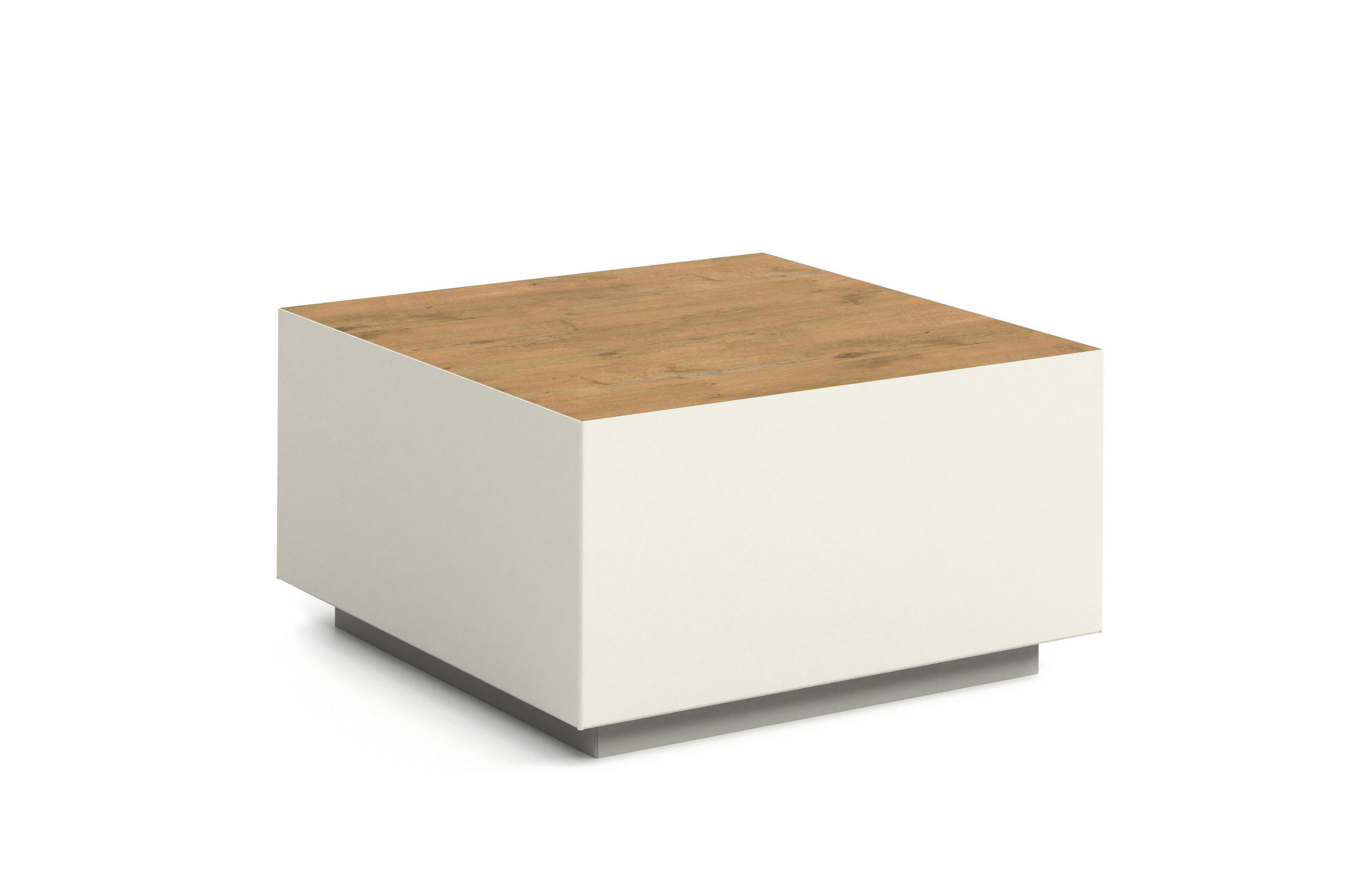 COUCHTISCH QUADRA - Kaschmir/Alteiche, Holzwerkstoff (65/65/35cm) - Meblini