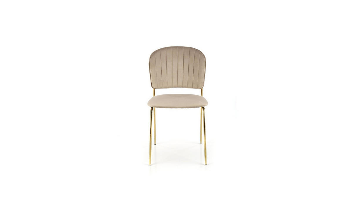 POLSTERSTUHL GLORIA 47/56/85 cm Beige/Gold - Beige/Goldfarben, Textil/Metall (47/85/56cm) - Lookway
