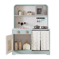 KINDERKÜCHE in Blau mit Eiserzeuger und Mikrowelle für Kinderzimmer, B60/T29/H81 cm - Blau, Holzwerkstoff/Kunststoff (29/60/81cm) - STILVORA