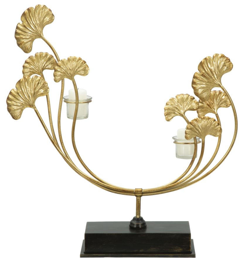 Mauro Ferretti Kerzenhalter Gold, Schwarz 50x55x12 cm
