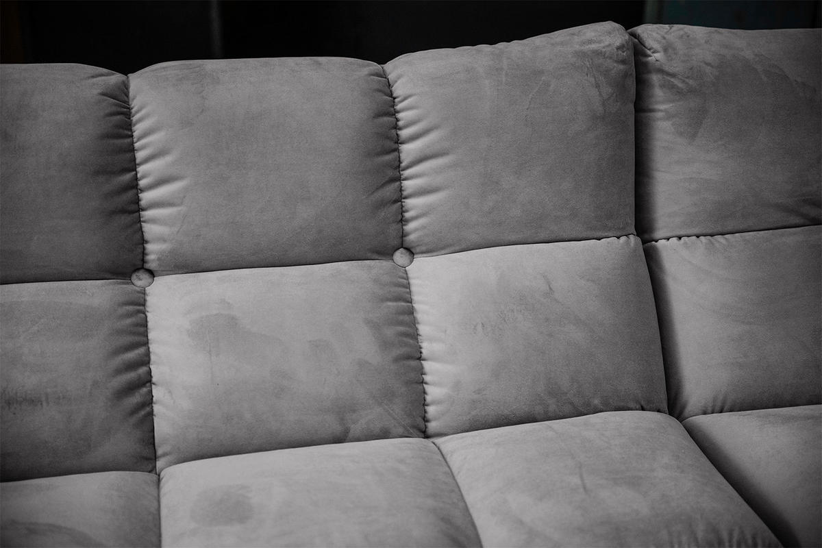 ECKSOFA VIVIEN Steingrau Velvet - Schwarz/Grau, Kunststoff/Textil (290/178cm) - KAWOLA