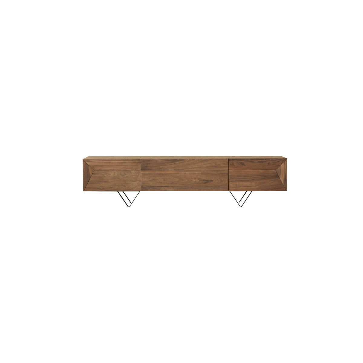 TV-SCHRANK Metric Dunkelbraun aus Walnuss - Dunkelbraun, Holz (175/43/40cm) - Tikamoon