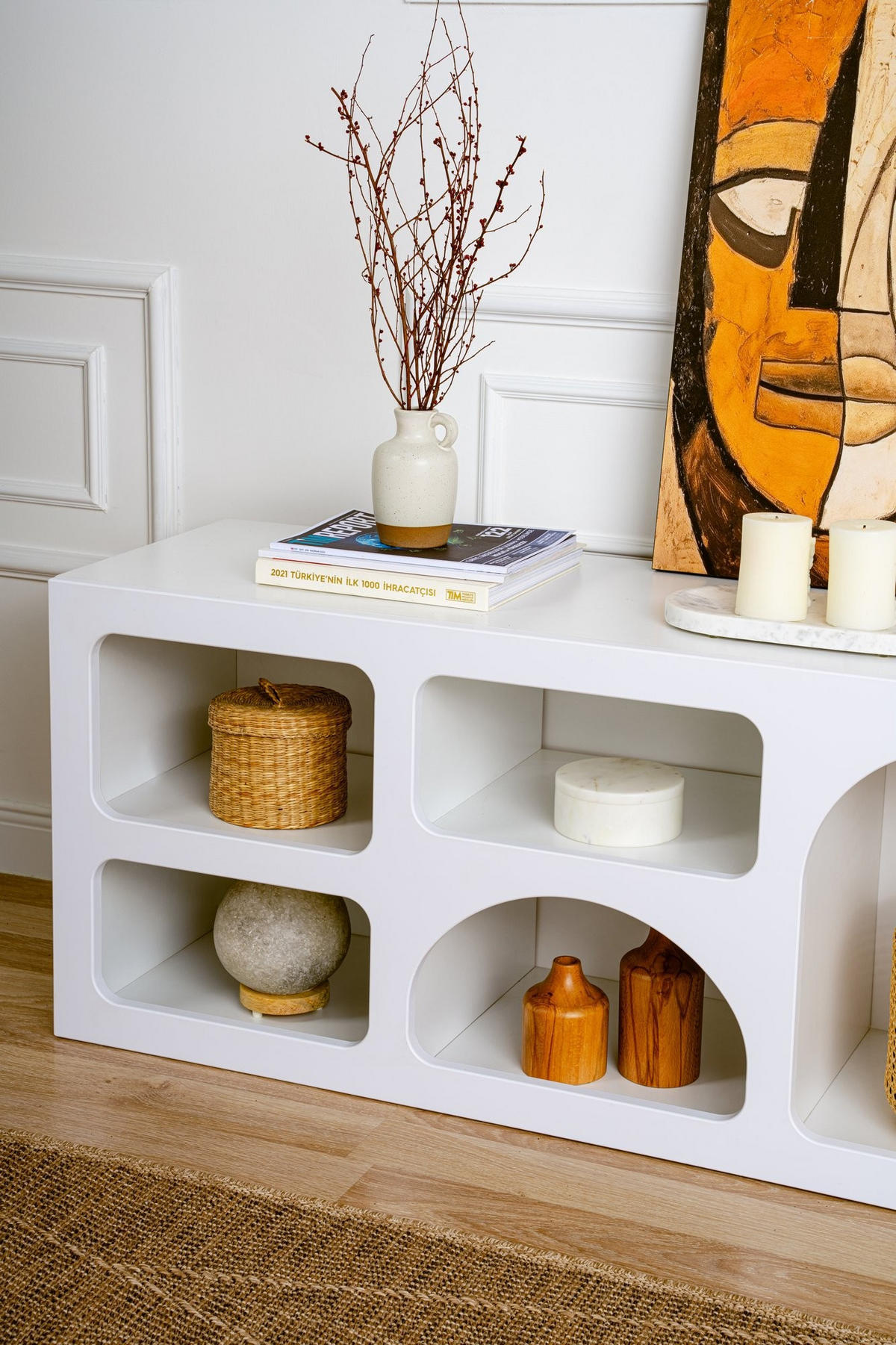 BUFFETSCHRANK ferlis weiss - Weiß, Holz (40/51/160cm) - Habitat Garten