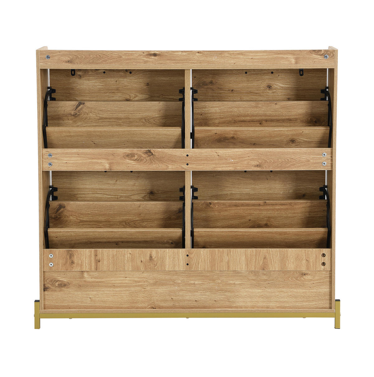 SCHUHSCHRANK 108,5/24/100 cm aus MDF mit platzsparendem Stauraum und Metallfüßen, Holzfarben - Naturfarben, Holzwerkstoff (108.5/100/24cm) - Redom