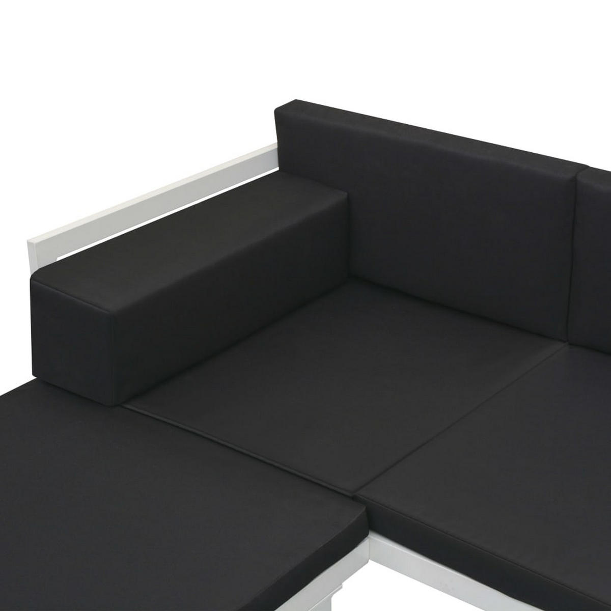 GARTEN-LOUNGE-SET 4Er Set Mit Auflagen Aluminium Schwarz - Schwarz, Textil/Metall - vidaXL