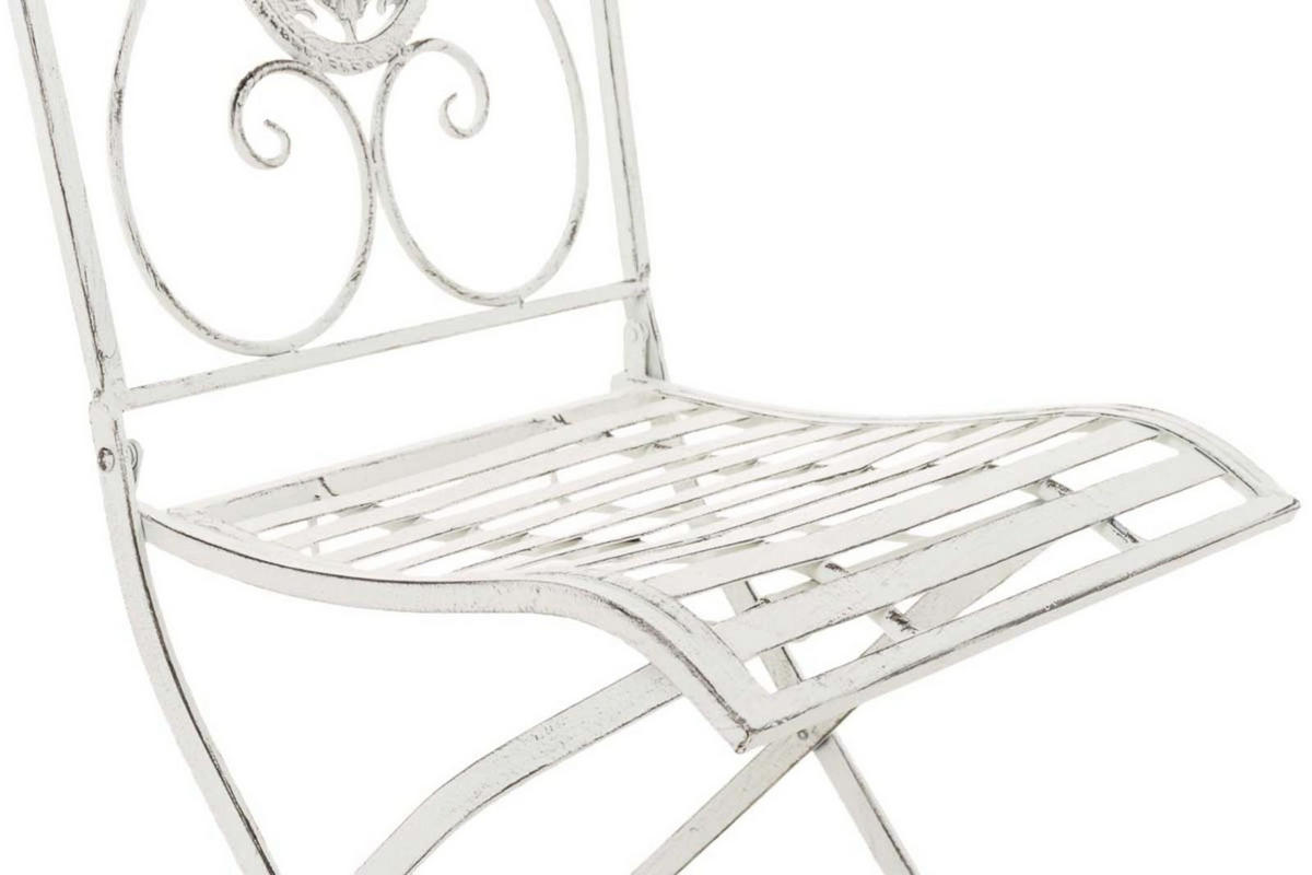 STÜHLE Sidan - 2er Set antik weiß - Weiß, Metall (42/91.5/49cm) - TPFGarden