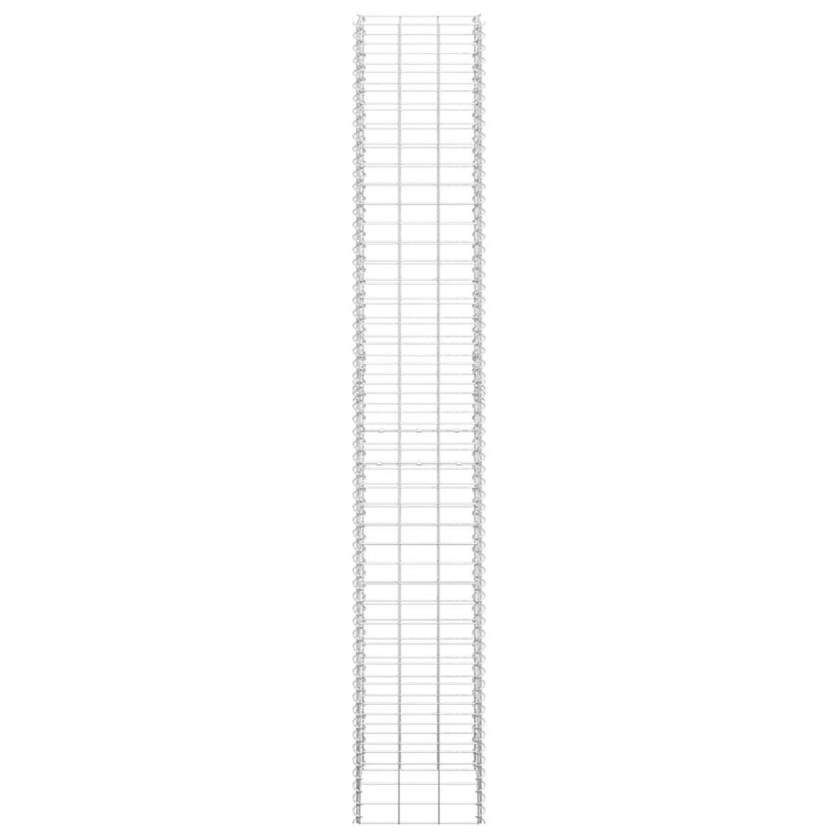 GABIONEN-HOCHBEETE 3 Stk. 30x30x200 cm Eisen - Silberfarben, Metall (200/200/30cm) - furnicato