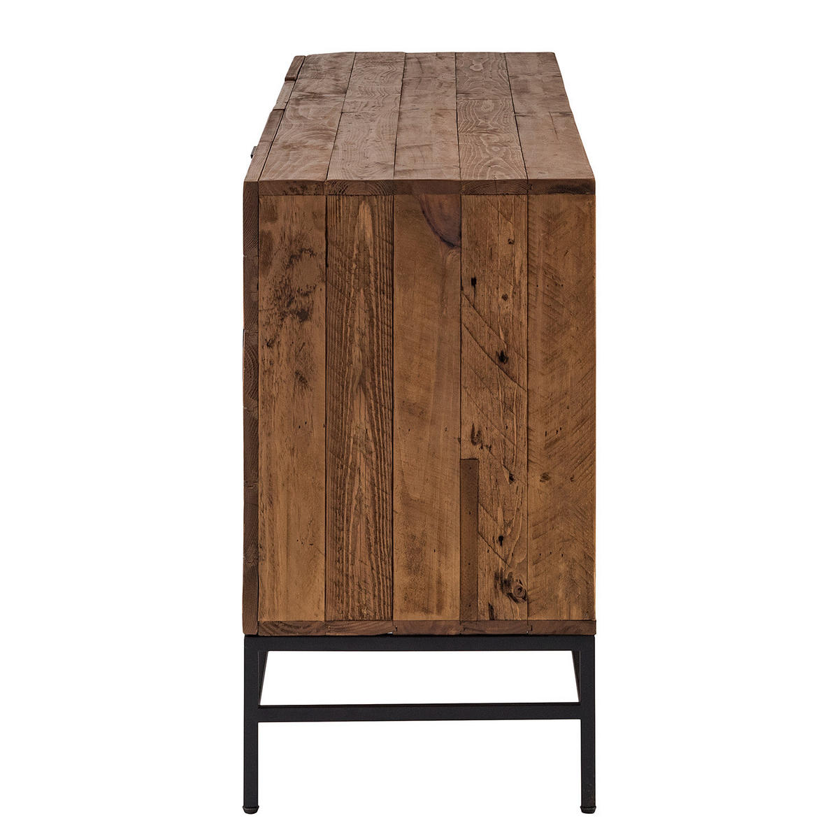 SIDEBOARD mit 3 Türen - Akazie massiv / Metall - Schwarz/Pinienfarben, Holz (200/80/45cm) - home24