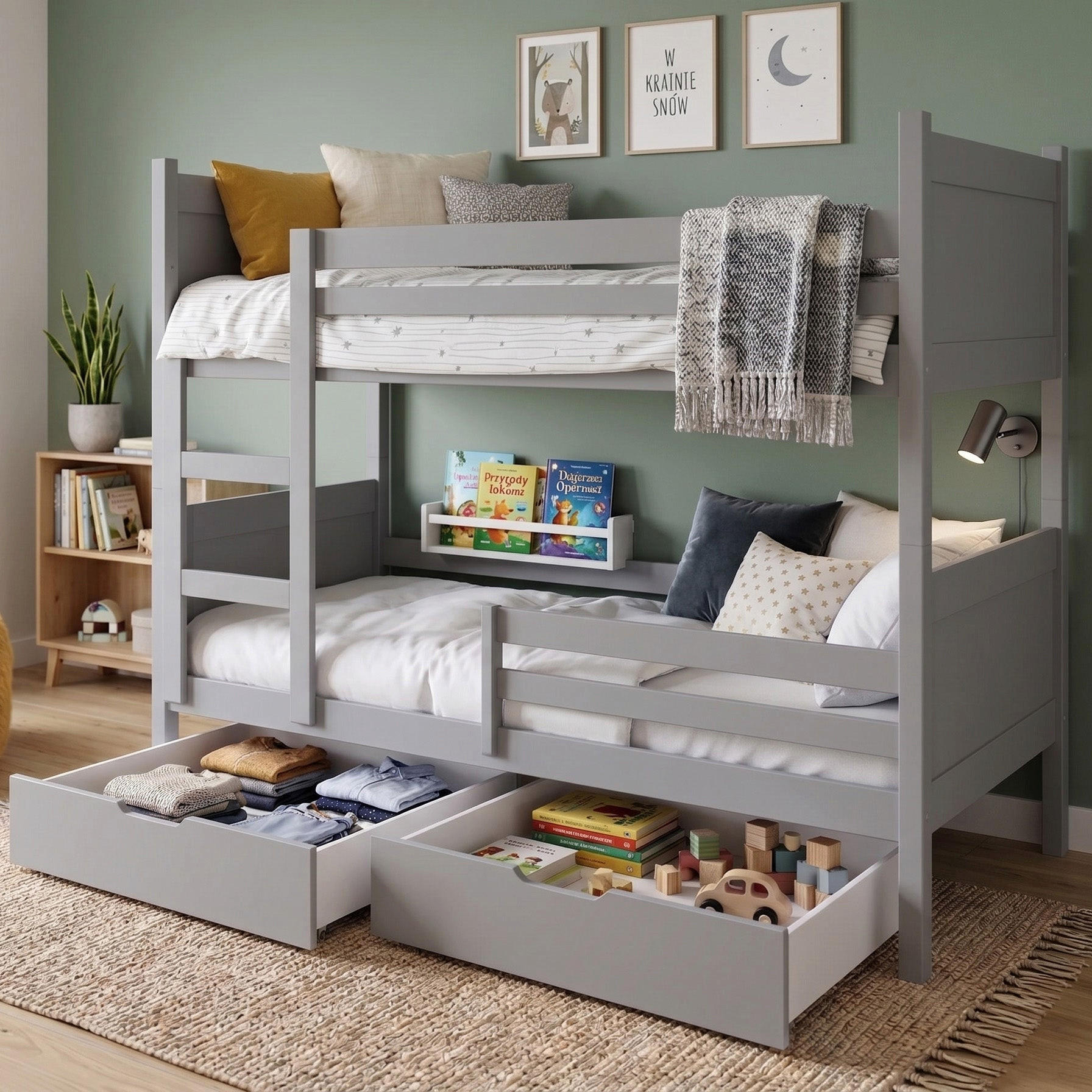 ETAGENBETT Frello 80x180 cm - Grau, Holz (80/180cm) - Selsey