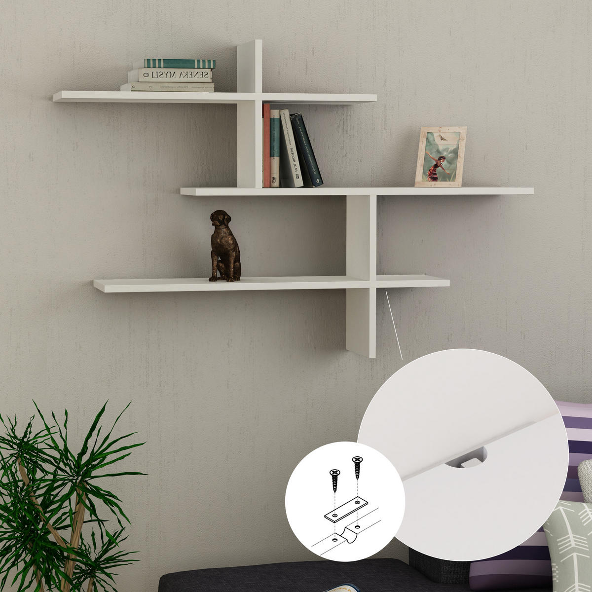 WANDBOARD Leo Dunkle Eiche 123/22/80,5 cm - Walnussfarben, Holzwerkstoff (123/80.8/22cm) - Decortie