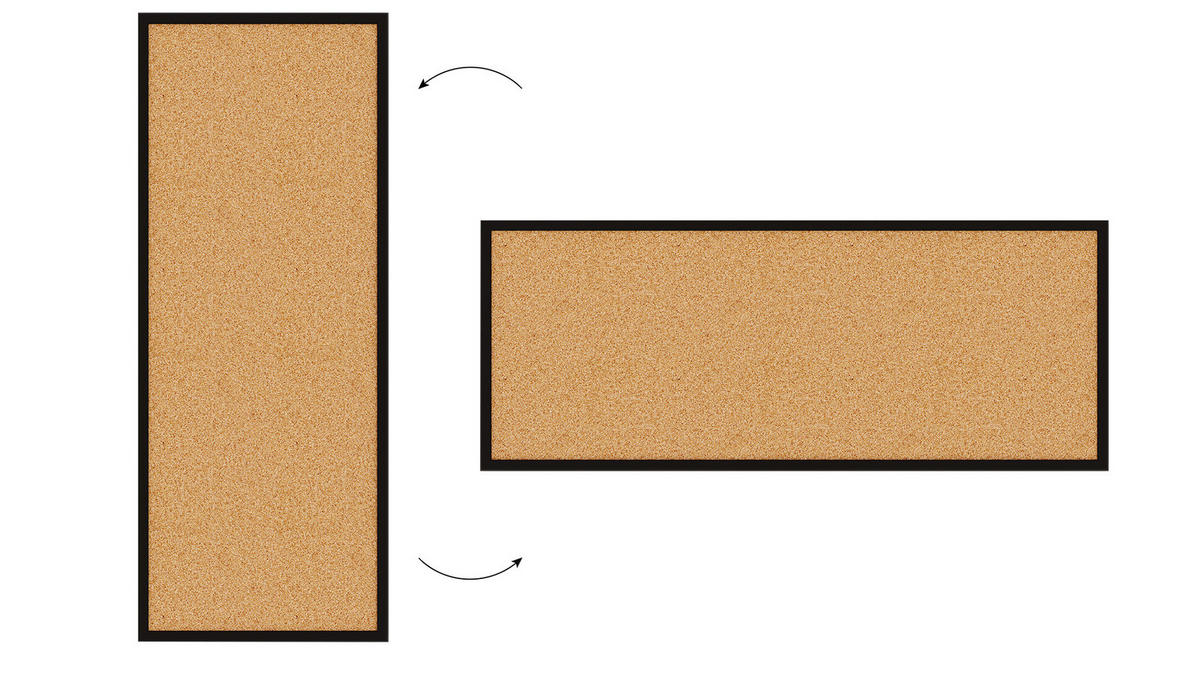PINNWAND, Korktafel 100x40 cm, Holzrahmen - Schwarz lackiert - Schwarz, Holz (100/40/1.5cm) - ALLboards