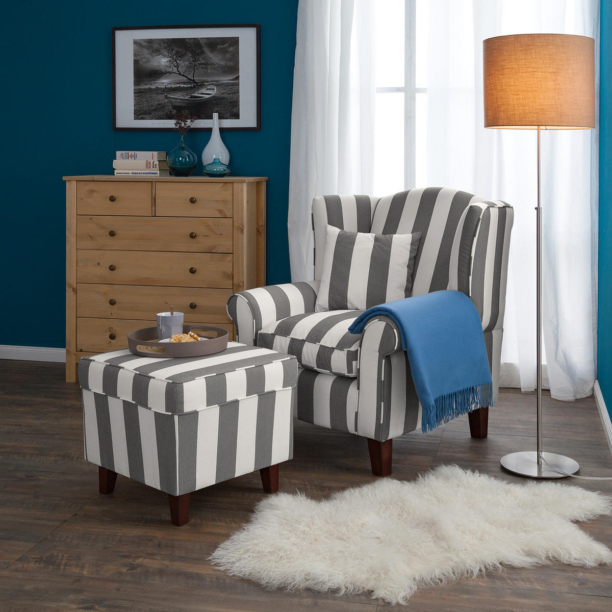 SESSEL - Webstoff - Grau, Textil (78/95/78cm) - home24