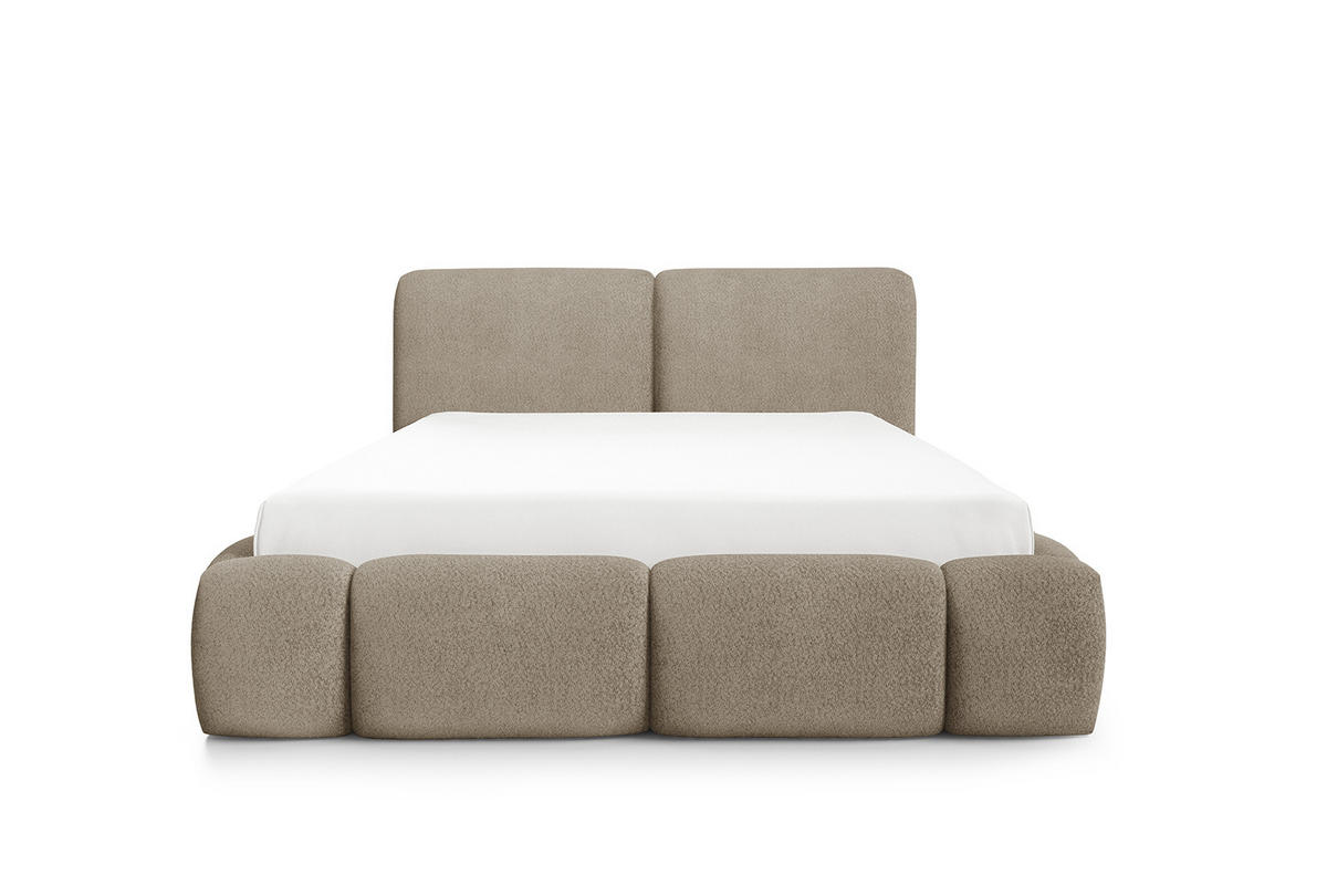 POLSTERBETT Mit Bettkasten, Bouclé-Stoff Coral, Taupe, 120x200 cm, ABIK - Taupe, Holz (120/200cm) - Kaiser Möbel