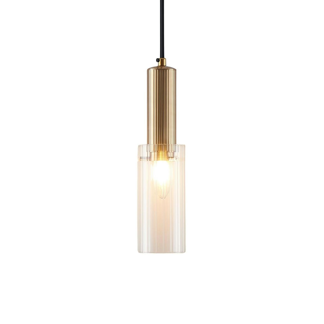 HÄNGELEUCHTE Poggio, Transparent und goldfarben, 31.5cm - Transparent, Glas (31/8/31.5cm) - KOSILUM