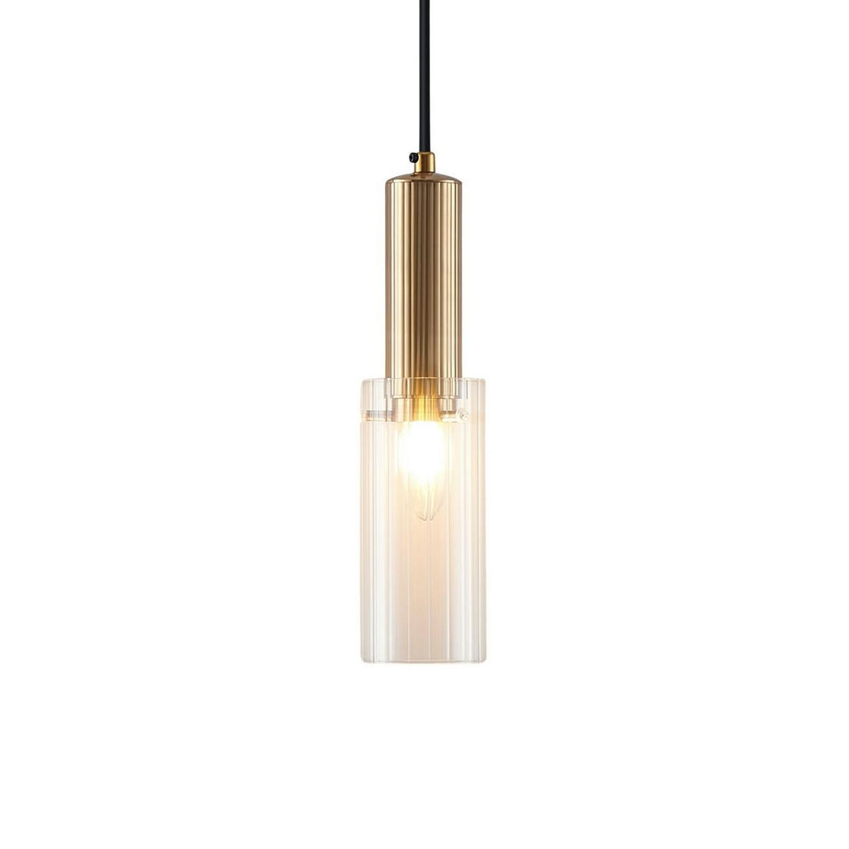 HÄNGELEUCHTE Poggio, Transparent und goldfarben, 31.5cm - Transparent, Glas (8/8/31.5cm) - KOSILUM