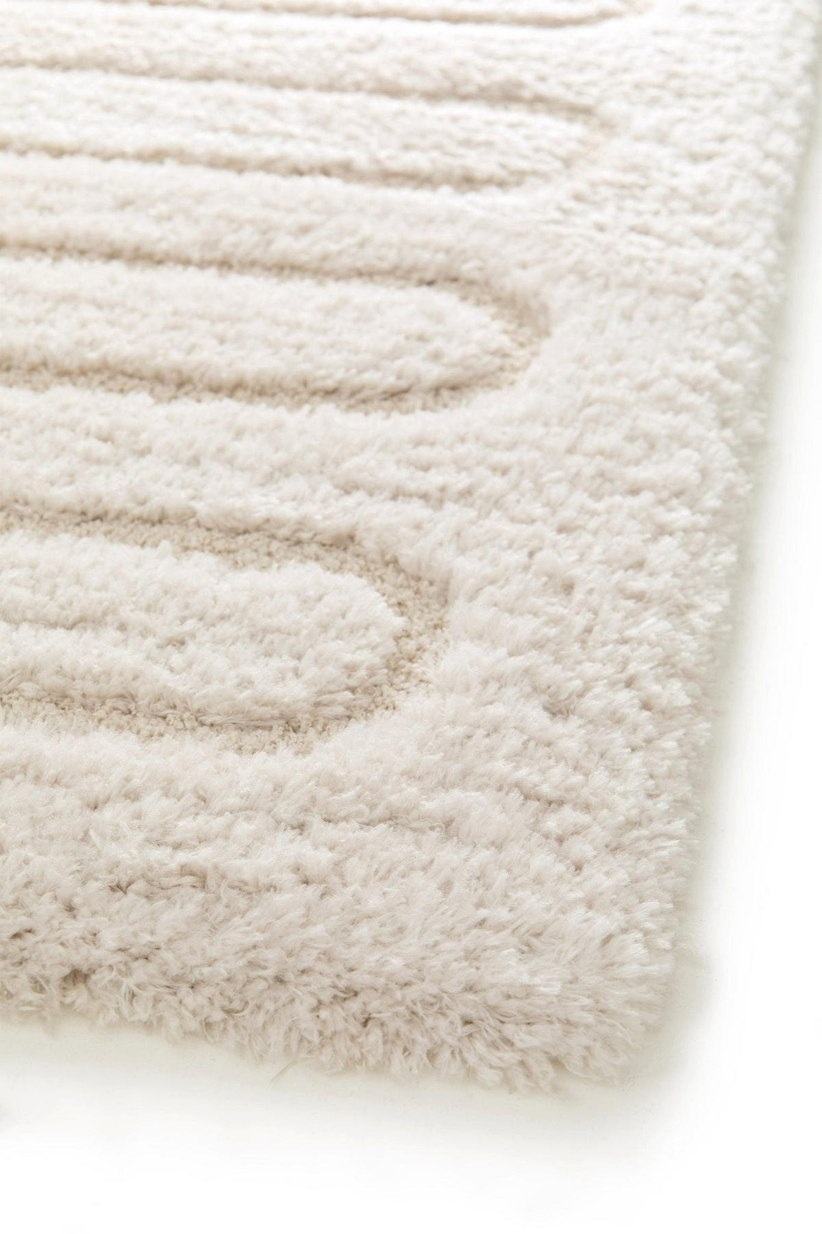 TEPPICH weich mit Relief aus recyceltem Polyester weiß - Weiß, Textil (200/290cm) - AFK Living