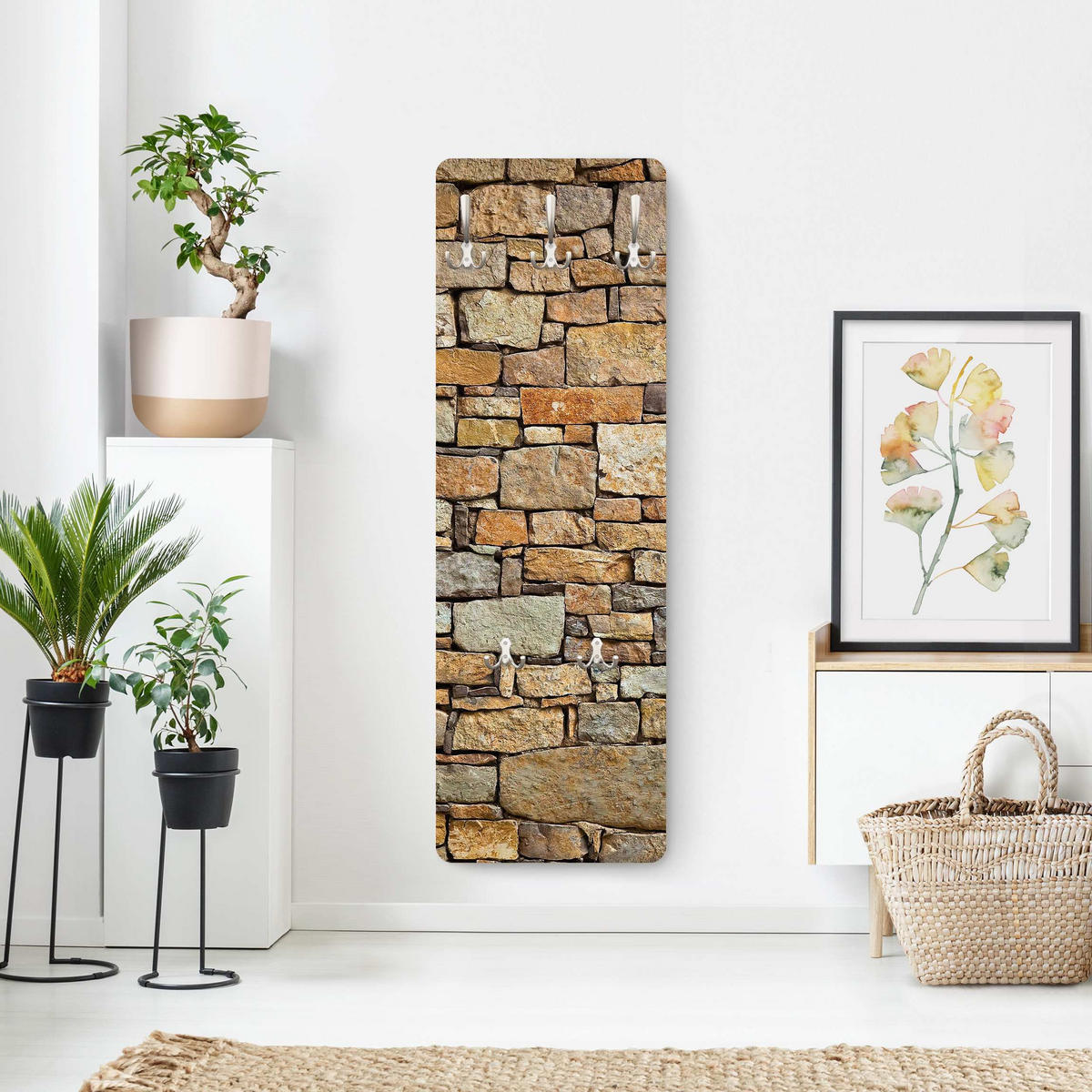 WANDGARDEROBE - Croatia stonewall 34/105 cm - Braun, Holzwerkstoff (34/105/1.6cm) - Bilderwelten