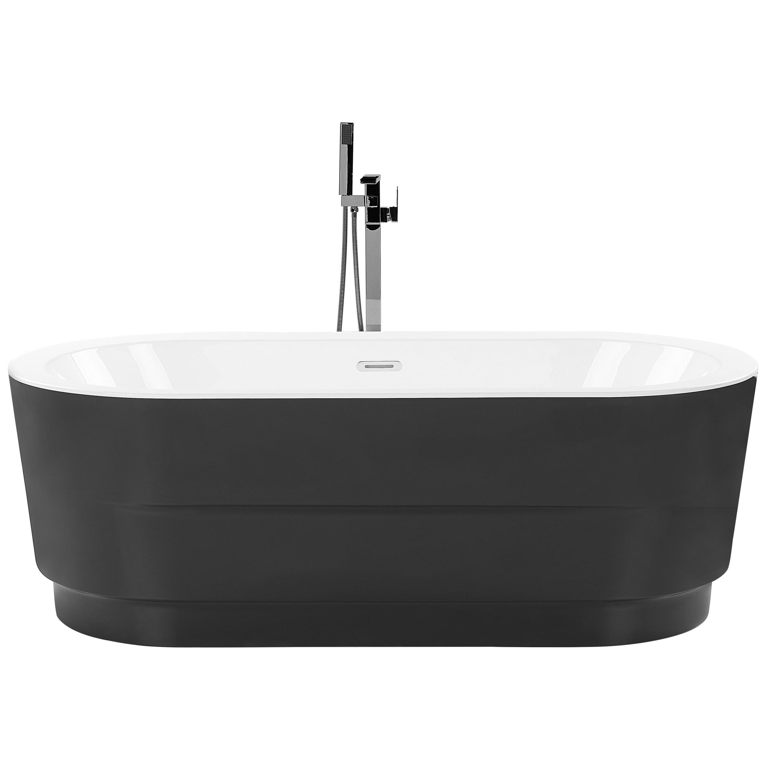 BADEWANNE FREISTEHEND 80x170x60 cm schwarz Empresa - Schwarz, Kunststoff (80/60/170cm) - Beliani