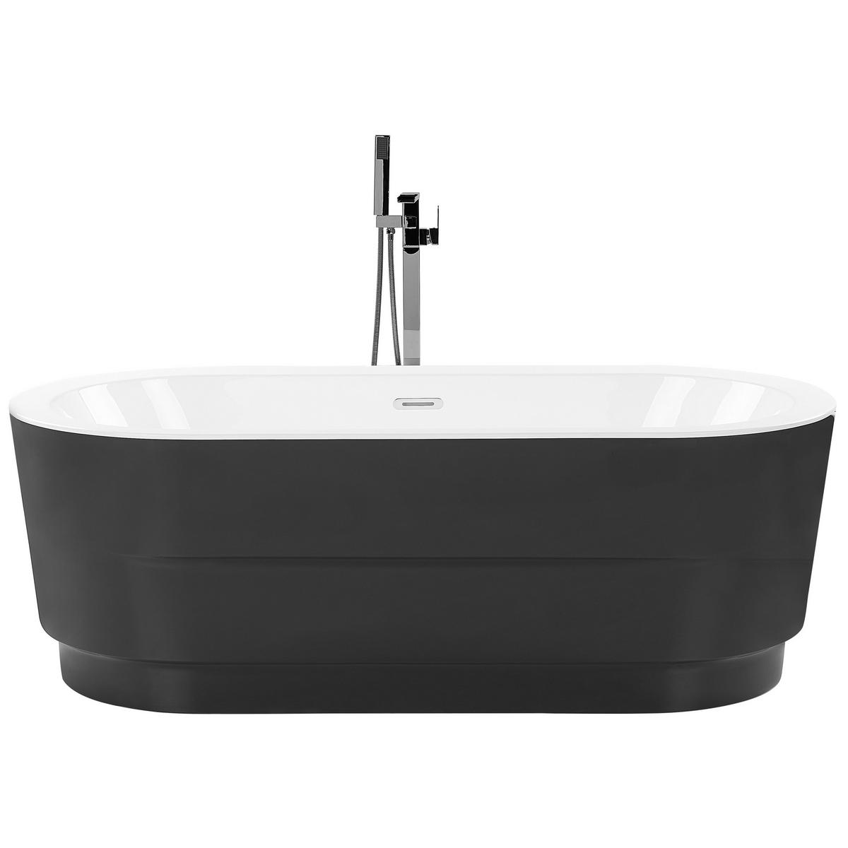 BADEWANNE FREISTEHEND 80x170x60 cm schwarz Empresa - Schwarz, Kunststoff (80/60/170cm) - Beliani