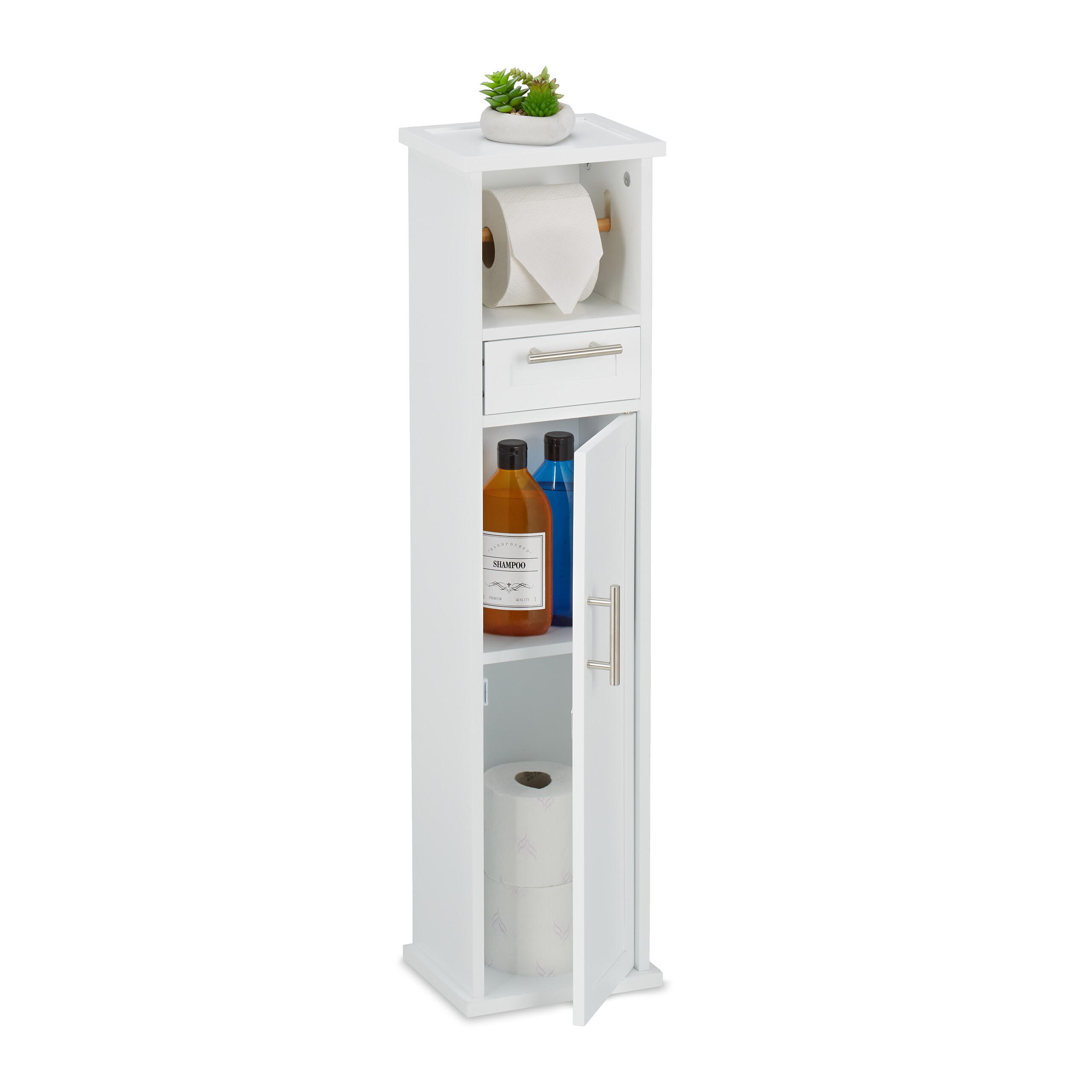 WC-SKÅP Vit med låda bambu 87,5 cm 87.5/22/17.5 cm