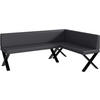 ECKBANK TONI_X - Grau, Leder (142/196cm) - Meblini