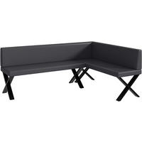 ECKBANK TONI_X - Grau, Leder (142/196cm) - Meblini